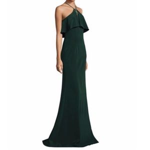 David Meister Hunter Green gown worn 1 time